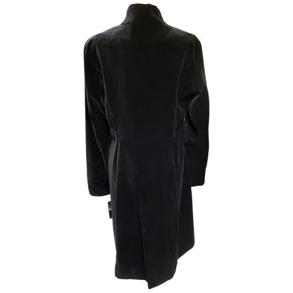 Brandon Thomas Sz 12 Black Velvet Long Coat Military Gothic Steampunk Victorian - Picture 4 of 16